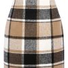 Womens High Waist Plaid Skirt Bodycon Pencil Wool Mini Skirts