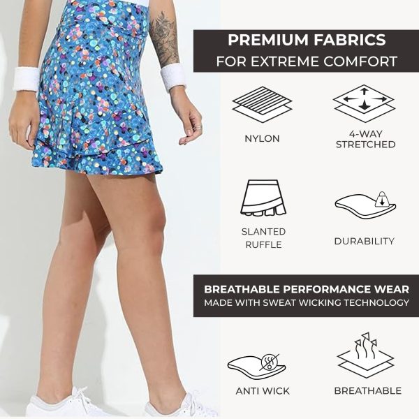 Glide Skort for Women - Athletic Golf Skirt with Shorts & Pockets - Comfortable Active Wear for Tennis or Any Sports