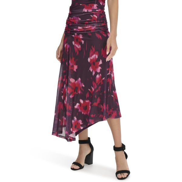 Women's Printed Angle Hem Skirt
