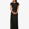 Women's Short-Sleeve All Over Sequin Gown