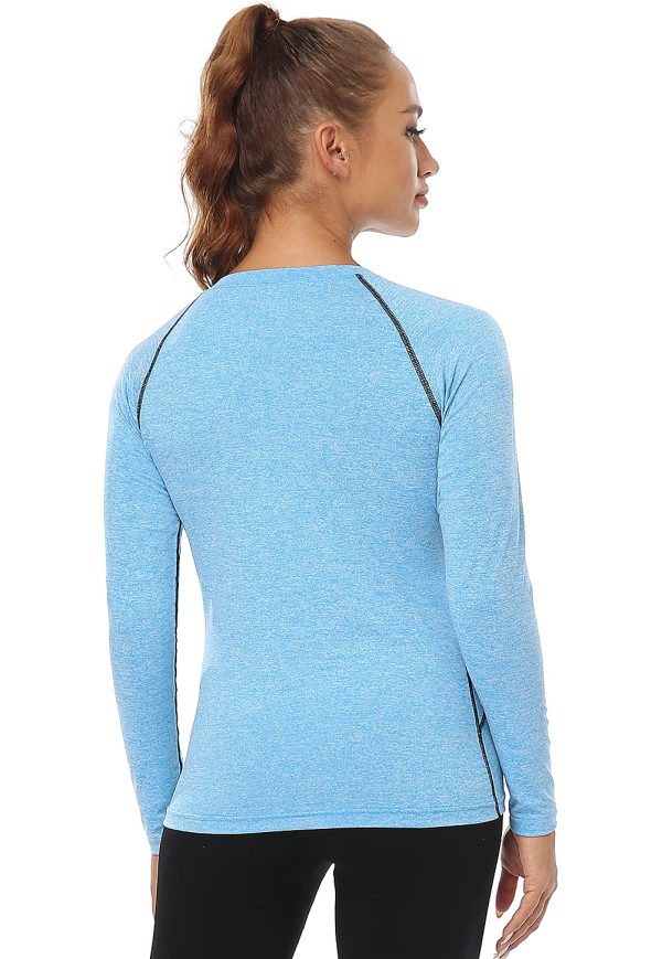 3-4 Pack Dry Fit Long Sleeve Tshirt for Women Moisture Wicking Long Sleeve Tee Outdoor Compression Running Workout Tops