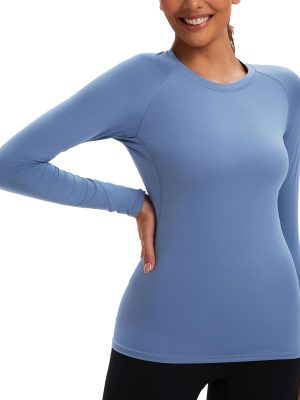 5 Pack Women's Compression Shirt Long Sleeve Workout Tops Athletic Baselayer Quick Dry Gym Yoga Running T-Shirt