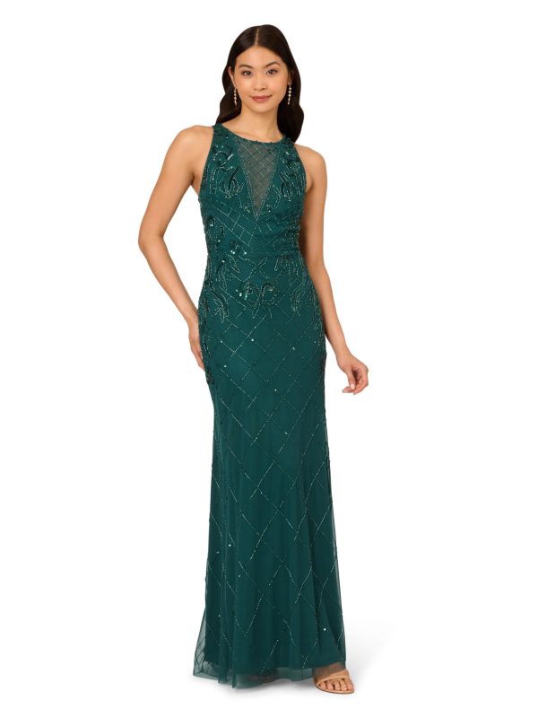 Women's Bead Halter Long Dress