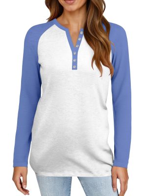 Women's Lightweight Long Sleeve Tops V Neck Ladies Fall Outfits Dressy Casual Floral Print Button Down Shirts