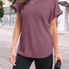 Women Shirts Summer Sweaters Regular Fit Short Sleeve Tunic Tops 2025 Dressy Casual Business Blouses