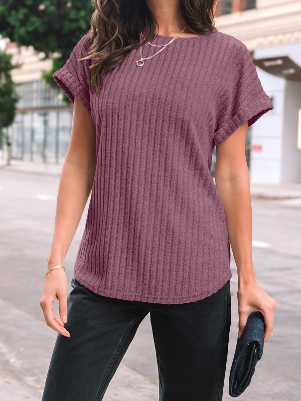 Women Shirts Summer Sweaters Regular Fit Short Sleeve Tunic Tops 2025 Dressy Casual Business Blouses