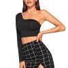 Women's Casual Split Hem High Waisted Mini Bodycon Plaid Skirt