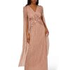 Women's Beaded Cape Long Dress