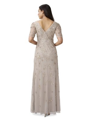 Women's Beaded Surplice Gown