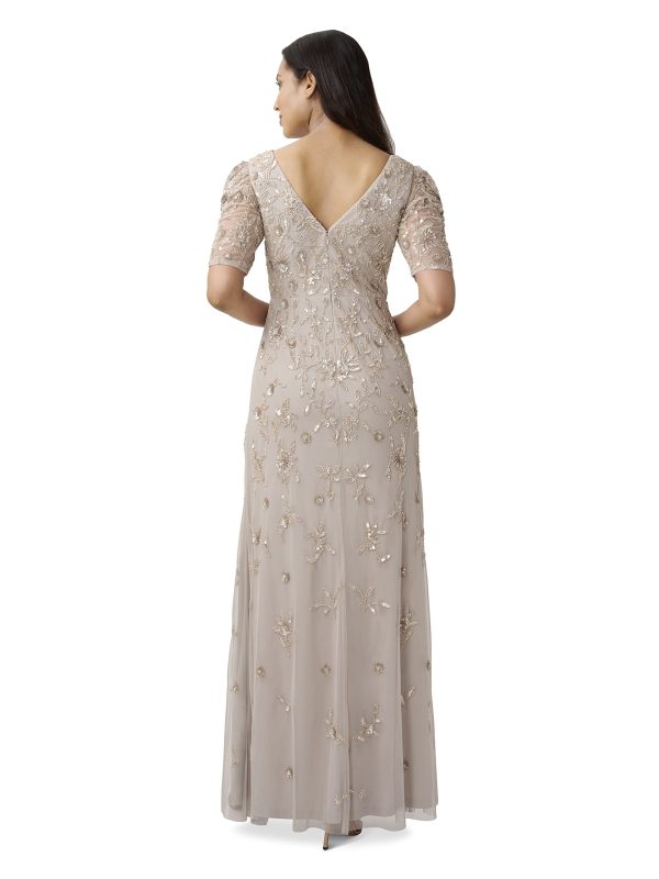 Women's Beaded Surplice Gown