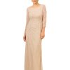 Women's Beaded Long Dress, Biscotti