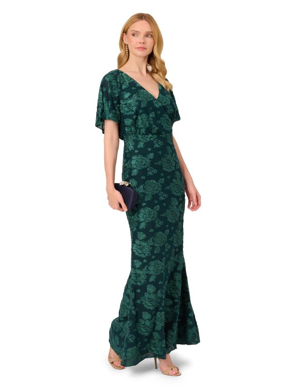 Women's Burnout Velvet Gown