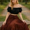 Women's 25 Yard Cotton Gypsy Belly Dance 4-Tiered A-Line Pleated Maxi Long Boho Dance Tribal Skirt