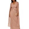 Women's Beaded Cape Long Dress