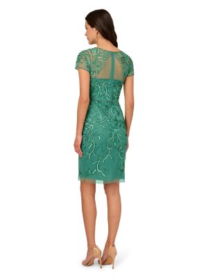 Women's Short Cut Out Beaded Sheath