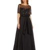 Women's Beaded Mesh and Taffeta Gown