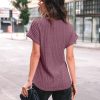 Women Shirts Summer Sweaters Regular Fit Short Sleeve Tunic Tops 2025 Dressy Casual Business Blouses