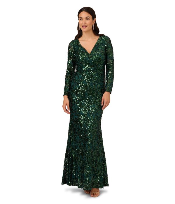 Women's Sequin Lace Long Gown