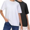 2 Pack Women's Oversized T Shirts Casual Loose Fit Short Sleeve Tops Summer Crewneck Basic Tees