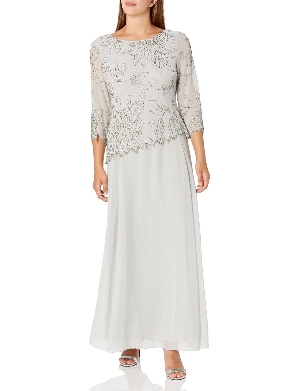 Women's BOAD Neck Asymetrical Beaded Dress