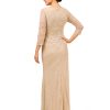 Women's Beaded Long Dress, Biscotti