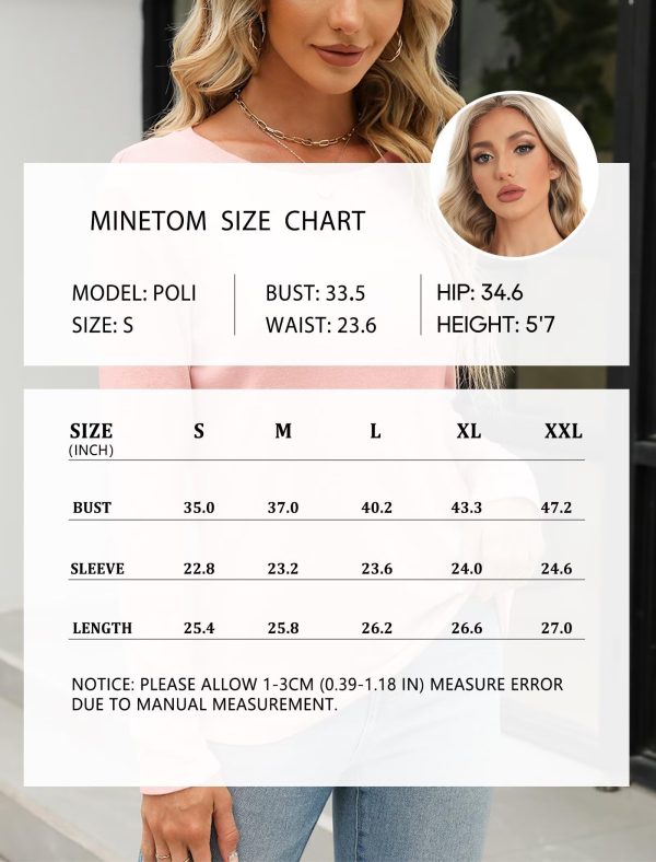 Women's Color Block Tops Casual Long Sleeve Tunic Round Neck Pullover Shirts