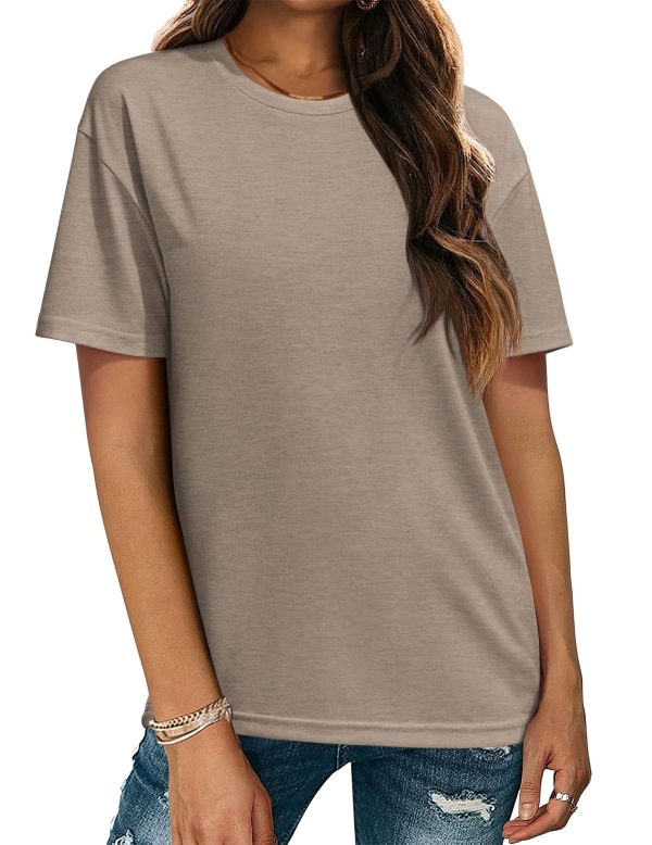 Women's T-Shirts Short Sleeve Tops Summer Casual Blouse Crew Neck Basic Shirt 2 Pack Loose Fit Tee