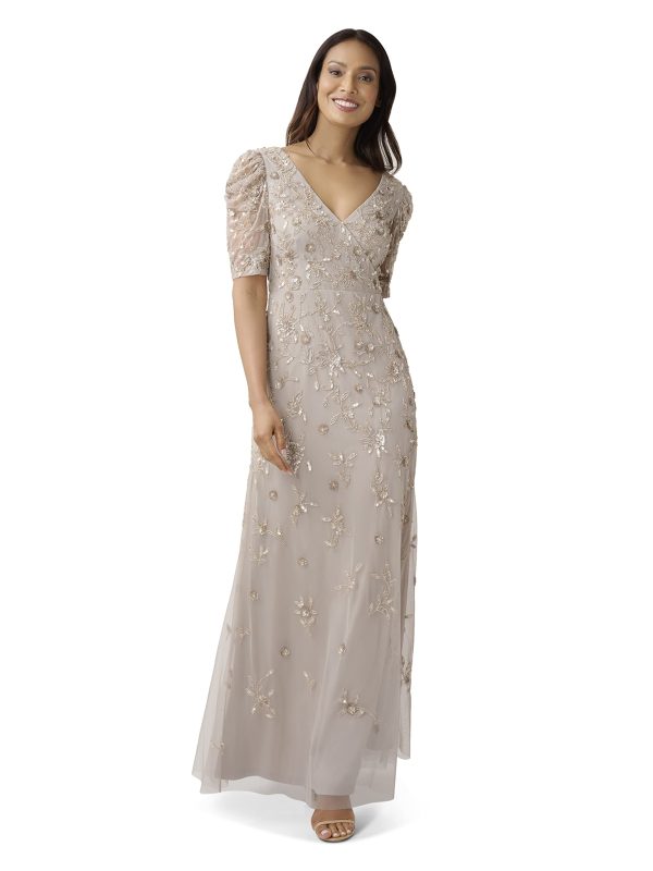 Women's Beaded Surplice Gown