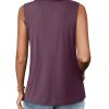 Womens Ribbed Tank Top Zipper V Neck Dressy Casual Blouses Sleeveless Camisole Tops Work Tank Polo Shirts