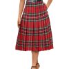 Women's Girls A-Line Long Pleated High Waist Fashion Skirt, School Uniform Cosplay