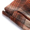Long Plaid Wool Skirt for Womens Winter Fall Warm High Elastic Waist A line Flared Pleated Wool Tartan Skirts