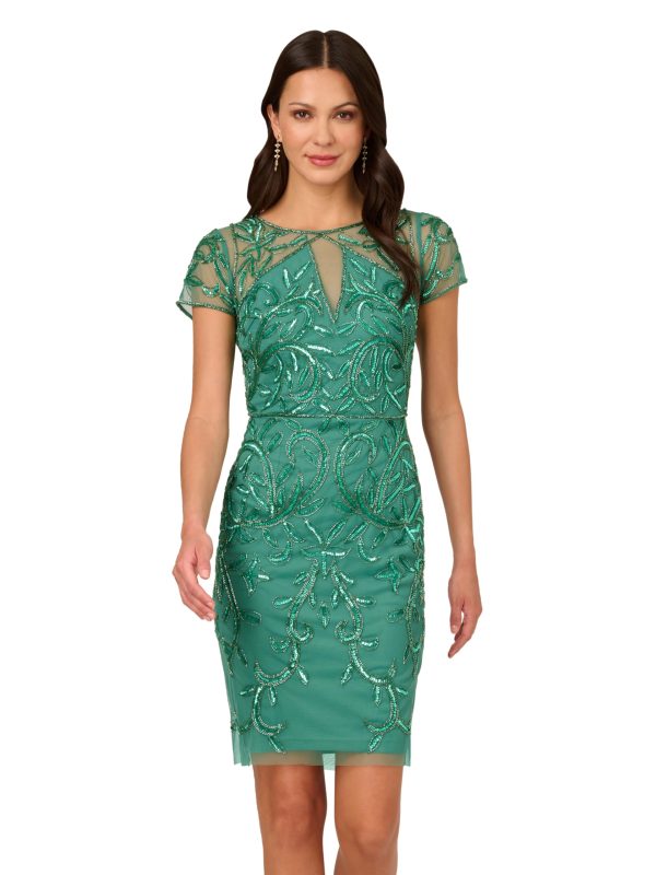 Women's Short Cut Out Beaded Sheath