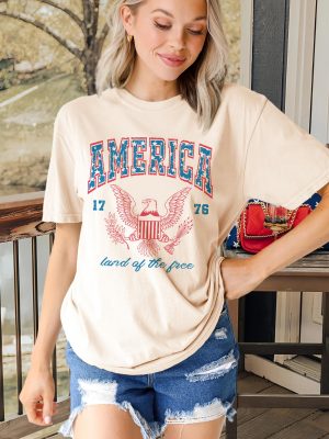 Women 4th of July 1776 Graphic Oversized T-Shirts Shirt Short Sleeve Patriotic Casual Tee Tops