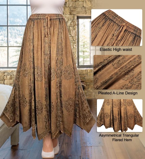 2025 Spring Bohemian Skirts for Women - Embroidered Women's Maxi Skirts