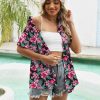 Women's Summer Hawaiian Shirts Floral Short Sleeve Button Down Shirts Hawaii Tropical Beach Tops Outfits