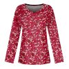 Womens Dressy Casual V Neck Shirts Floral Print Fall Clothes Trendy Long Sleeve Graphic Tees Basic Tops