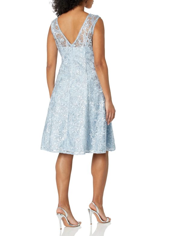 Women's Embroidered Midi Cocktail Dress