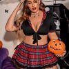 Sexy Plus Size Lingerie Set for Women Sexy School Girl Halloween Costumes Cosplay Lingerie with Mini Skirt