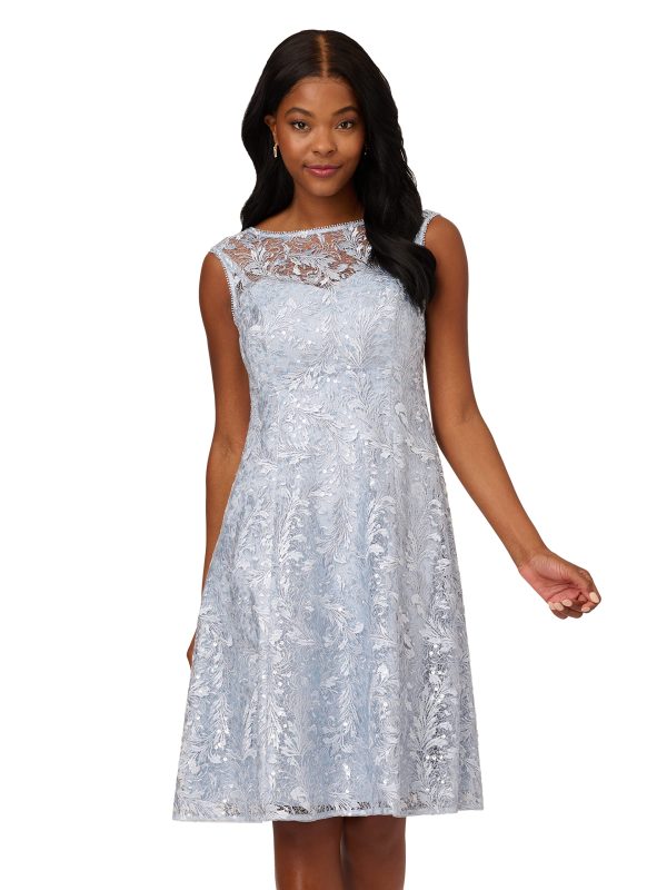 Women's Embroidered Midi Cocktail Dress
