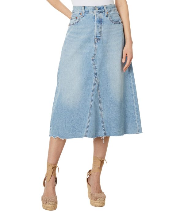 Women's Hr A-line Deconstructed Midi Skirt