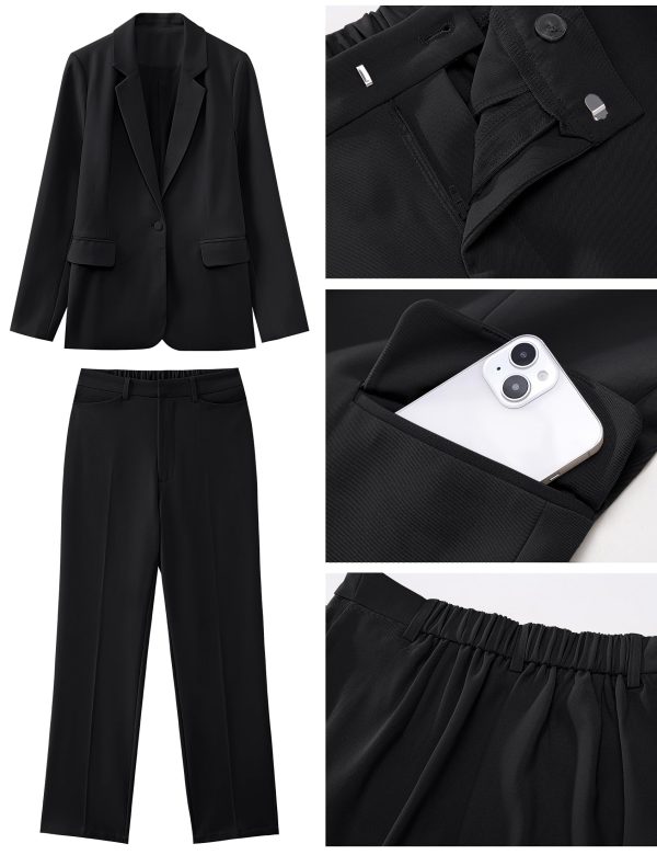 Women's Two Piece Sets Pants Suits Dressy Business Casual Outfits Professional Blazer Pantsuits Set Work Office
