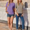 Women's T-Shirts Short Sleeve Tops Summer Casual Blouse Crew Neck Basic Shirt 2 Pack Loose Fit Tee
