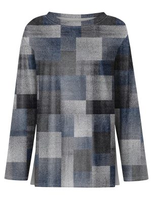 Long Sleeve Shirts for Women 2025 Crew Neck Casual Womens Fall Tops Loose Fit Tunic Tops