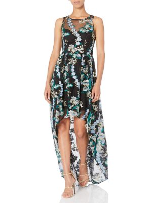 Women's Embroidered Tulle Long Dress