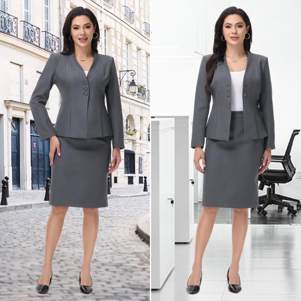 Women's Skirt Suit 2 Piece Set Business Office Suits for Women Dressy Professional Outfits