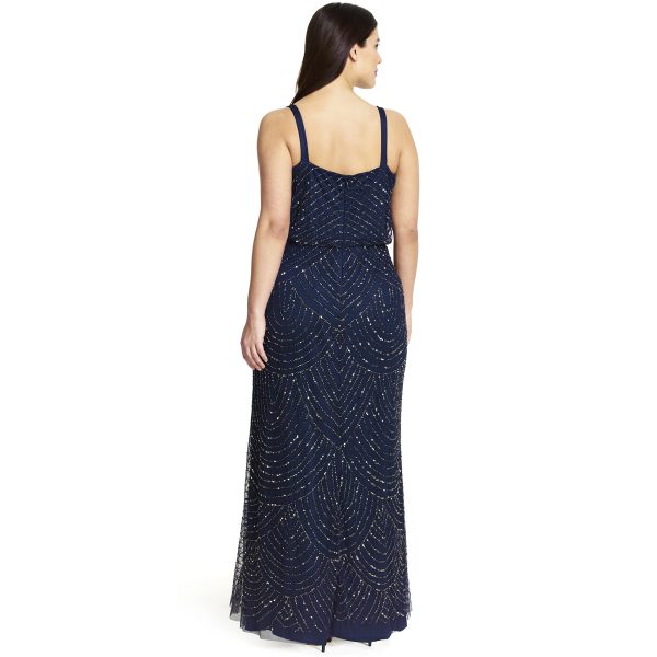 Women's Long Beaded Blouson Gown