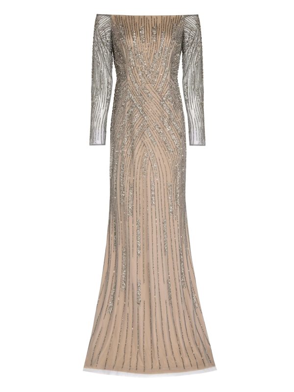 Women's Beaded Off Shoulder Gown