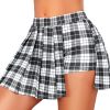 Womens Pleated Mini Skirt With Solid Ruffle Lingerie Y2k Short Cheer Tennis Skirt
