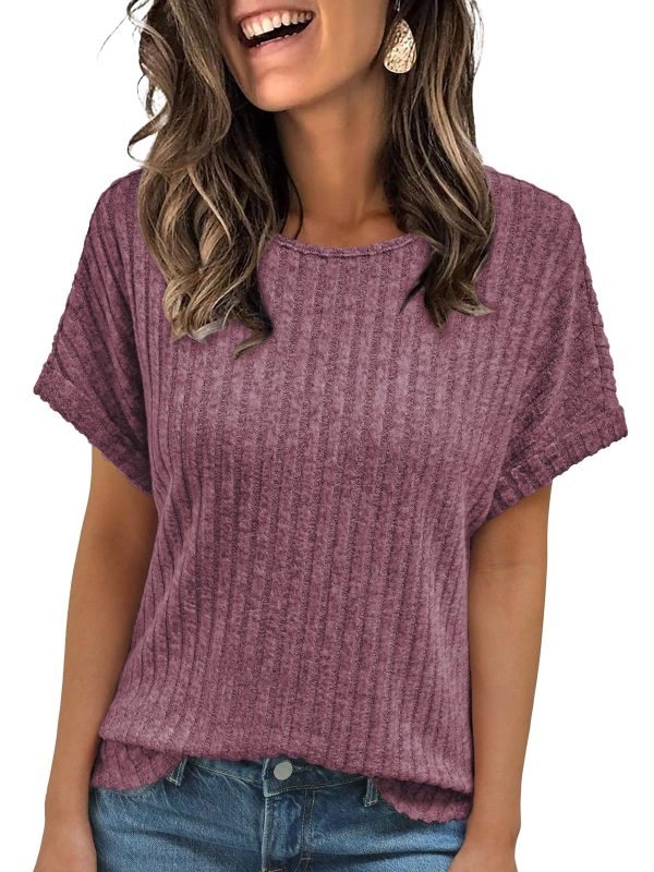 Women Shirts Summer Sweaters Regular Fit Short Sleeve Tunic Tops 2025 Dressy Casual Business Blouses