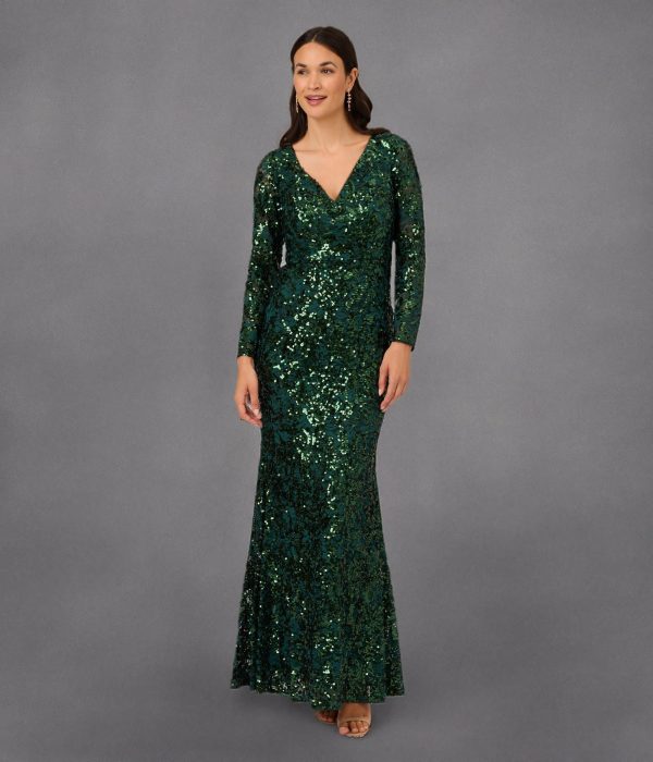 Women's Sequin Lace Long Gown